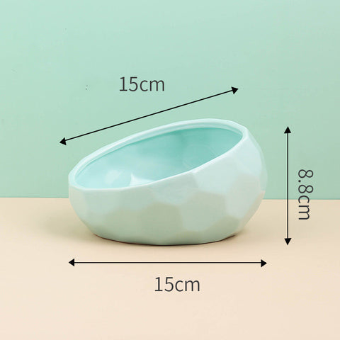 Ceramic Slanted Bowl for Pets