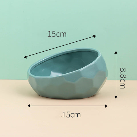 Ceramic Slanted Bowl for Pets