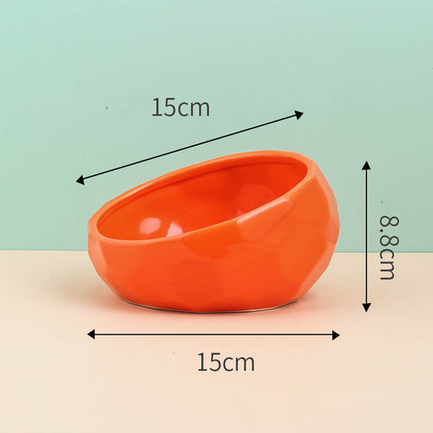 Ceramic Slanted Bowl for Pets