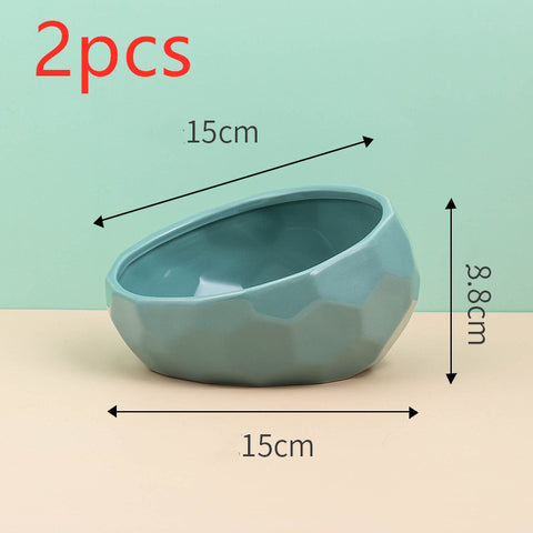 Ceramic Slanted Bowl for Pets