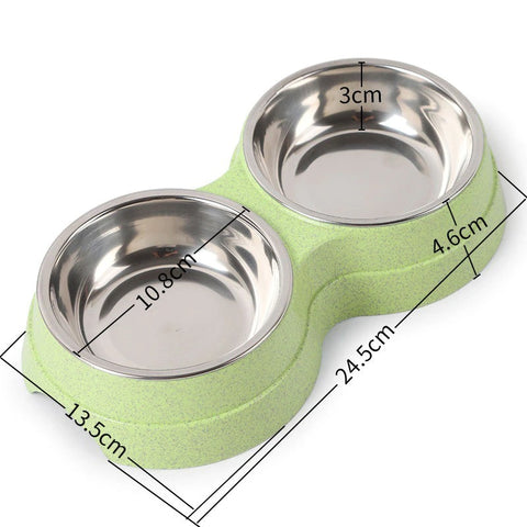 Double Bowl Stainless Feeder