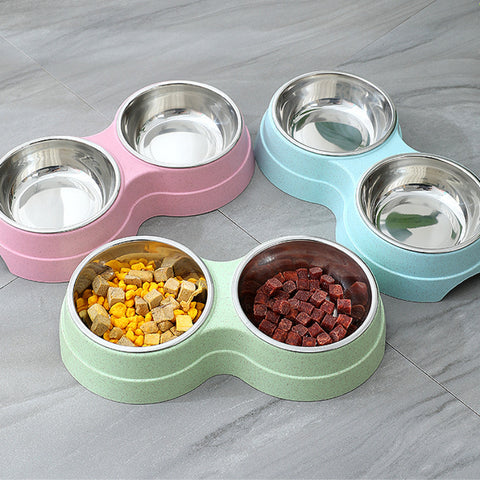 Double Bowl Stainless Feeder