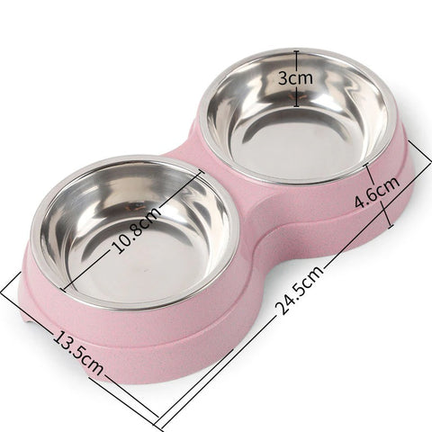 Double Bowl Stainless Feeder