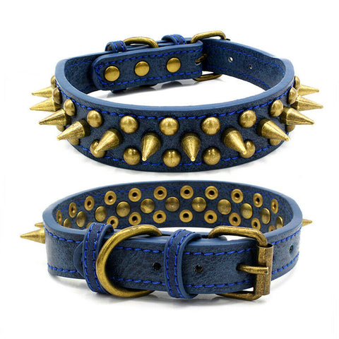 Spiked Studded Leather Collar