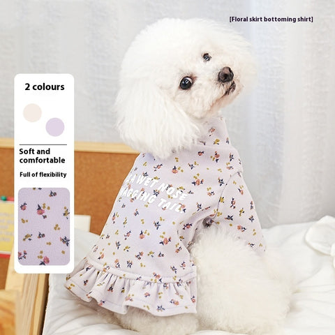 Teddy Dog Skirt Floral Wear