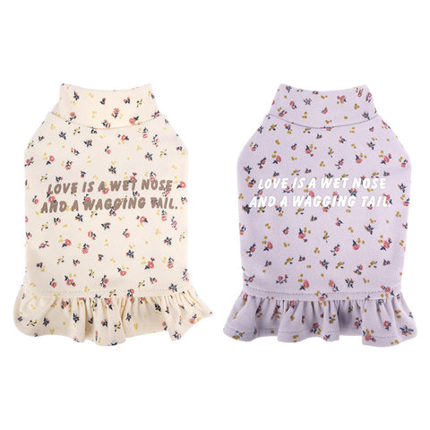 Teddy Dog Skirt Floral Wear