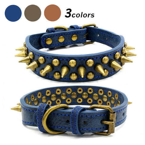 Spiked Studded Leather Collar