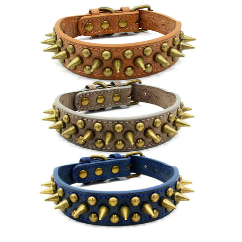 Spiked Studded Leather Collar