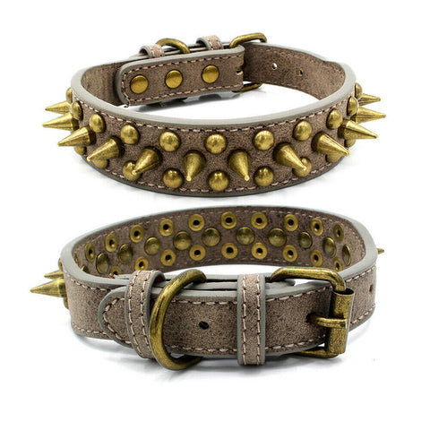 Spiked Studded Leather Collar