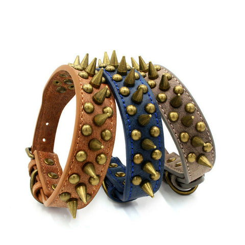 Spiked Studded Leather Collar